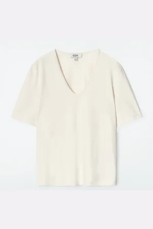 H&M T-SHIRT IN COTONE CON SCOLLO A V