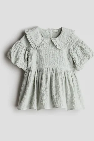 H&M Abito in cotone con maniche a sbuffo