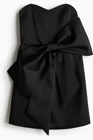 H&M Abito a fascia con fiocco in satin