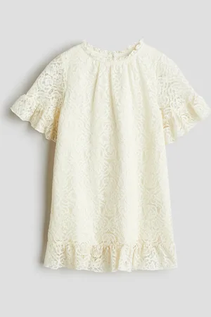 H&M Abito in pizzo con bordi a volant