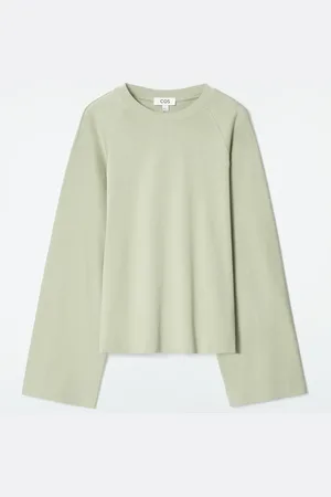 H&M T-SHIRT SQUADRATA A MANICHE LUNGHE