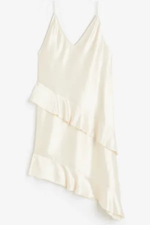 H&M Abito a sottoveste in satin con volant