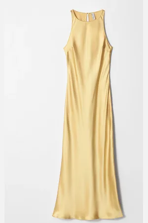 H&M Abito midi in raso senza maniche