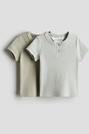 H&M T-shirt a serafino in cotone 2 pezzi