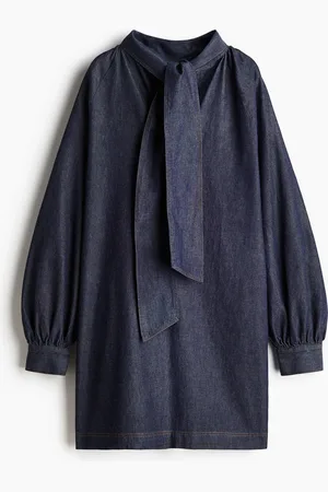 H&M Abito in denim con nastri da annodare