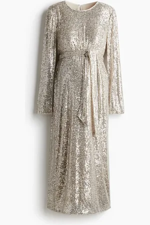 H&M MAMA Abito con cintura da annodare e paillettes