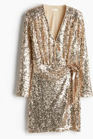 H&M Abito incrociato con paillettes