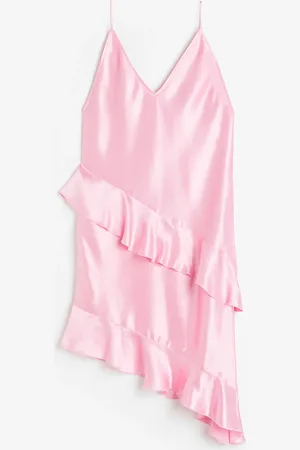 H&M Abito a sottoveste in satin con volant
