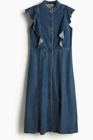 H&M Abito in denim con volant