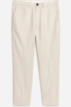 H&M Regular Cropped Cotton-Linen Trousers