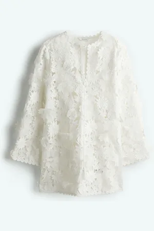 H&M Abito in pizzo con fiori applicati