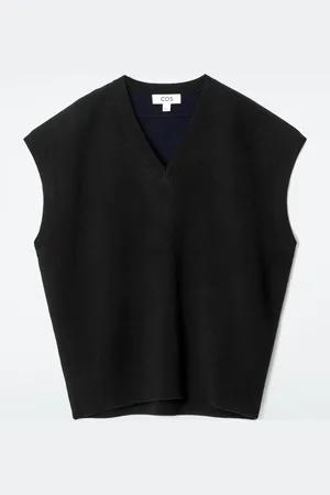H&M GILET IN LANA DOPPIATA CON SCOLLO A V