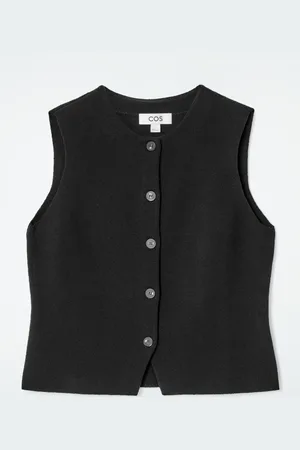 H&M GILET IN COTONE LAVORATO A MAGLIA