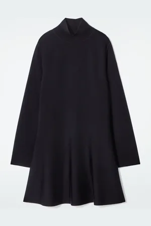 H&M MINI ABITO SVASATO IN LANA A COLLO ALTO