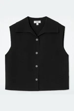 H&M GILET IN MAGLIA CON COLLETTO