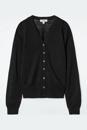 H&M CARDIGAN CON SCOLLO A V IN LANA MERINO E LINO
