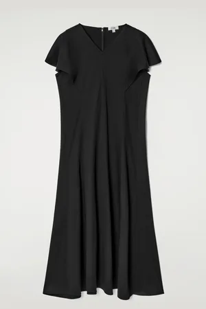 H&M ABITO MIDI IN COTONE CON MANICHE A PETALO