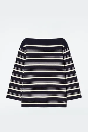 H&M MAGLIA IN COTONE A RIGHE CON SCOLLO A BARCA