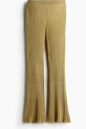H&M Pantaloni in maglia a coste glitter