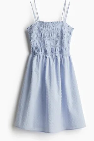 H&M Abito in cotone con corpetto a smock