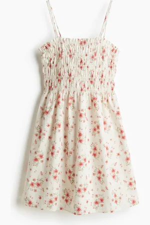 H&M Abito in cotone con corpetto a smock