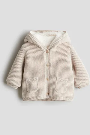 H&M Cardigan con fodera in pelliccia di pile