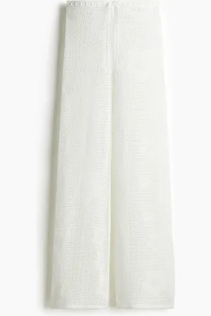H&M Pantaloni in maglia traforata con coulisse