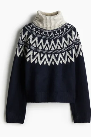 H&M Pullover in maglia jacquard a collo alto