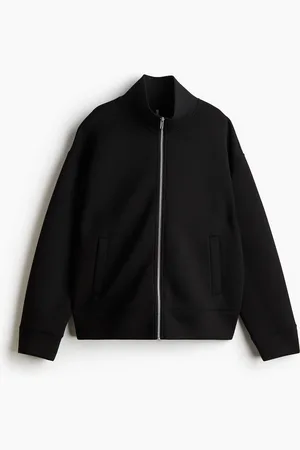 H&M Cardigan con cerniera in tessuto tipo neoprene