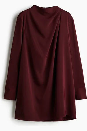 H&M Abito in twill drappeggiato