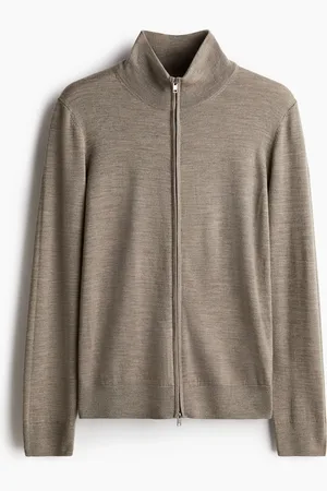 H&M Cardigan in lana merinos con cerniera Slim Fit