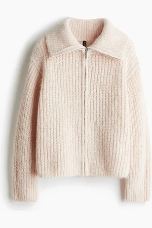 H&M Cardigan in maglia a coste con cerniera