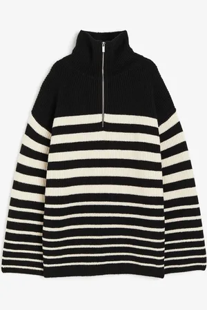 H&M Pullover in maglia a costine con cerniera