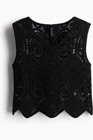 H&M Gilet in maglia effetto uncinetto