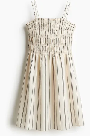 H&M Abito in cotone con corpetto a smock