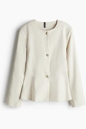 H&M Giacca in misto lino con peplum