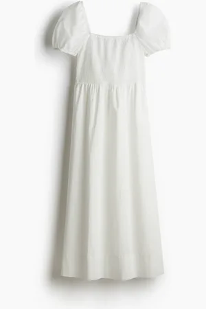 H&M Abito in cotone con maniche a sbuffo