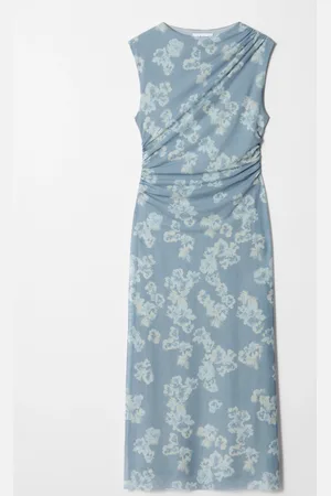 H&M Abito midi senza maniche drappeggiato