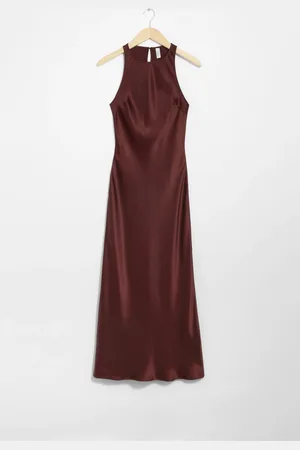 H&M Abito midi in raso senza maniche