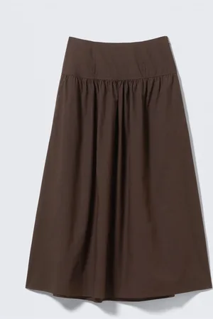 H&M Maxi gonna arricciata in popeline di cotone