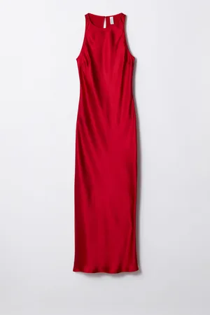 H&M Abito midi in raso senza maniche