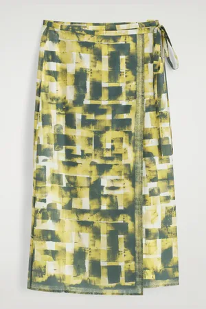 H&M PRINTED MIDI WRAP SKIRT