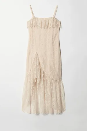 H&M Abito midi in pizzo con volant