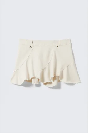 H&M Minigonna asimmetrica in twill con orlo sfrangiato
