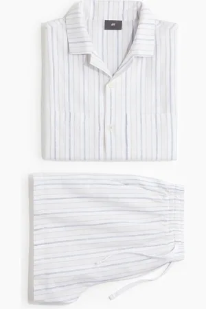H&M Pigiama con camicia e shorts in cotone