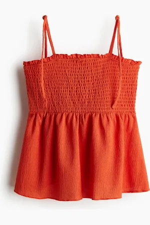 H&M Top con smock e spalline sottili