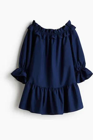 H&M Abito in popeline a spalle scoperte