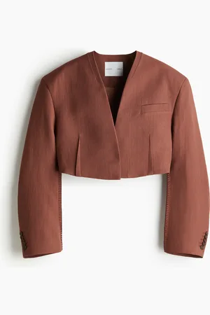 H&M Blazer corto in misto lino
