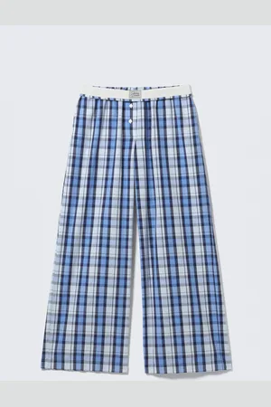 H&M Pantaloni wide leg in twill di cotone