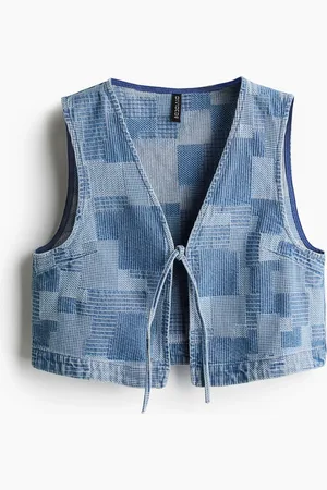 H&M Gilet in denim con motivo patchwork